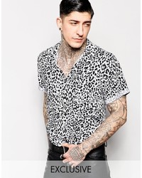 Reclaimed Vintage Party Shirt In Leopard Print In Regular Fit