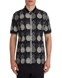Dolce & Gabbana Pineapple Printed Zip Up Shirt