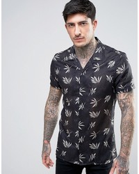 Asos Regular Fit Floral Print Shirt With Revere Collar