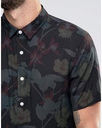 Asos Regular Fit Shirt With Hawaiian Reverse Print