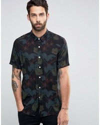 Asos Regular Fit Shirt With Hawaiian Reverse Print