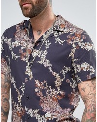 Asos Regular Fit Shirt With Japanese Floral Print