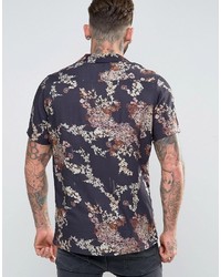 Asos Regular Fit Shirt With Japanese Floral Print