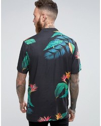 Asos Regular Fit Viscose Shirt With Floral Print