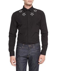 Givenchy Star Print Woven Shirt Black