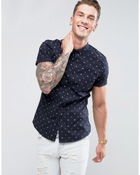 Asos Stretch Slim Shirt With Dotted Print