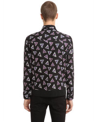 Kenzo Triangle Print Cotton Shirt With Zip