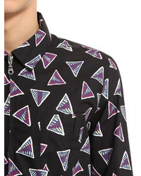 Kenzo Triangle Print Cotton Shirt With Zip