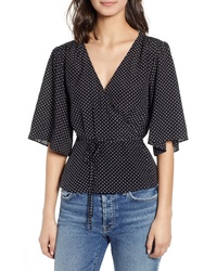 7 For All Mankind Short Sleeve Wrap Top