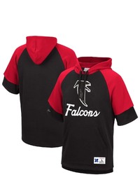 Mitchell & Ness Black Atlanta Falcons Home Advantage Raglan Short Sleeve Pullover Hoodie At Nordstrom