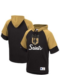Mitchell & Ness Black New Orleans Saints Home Advantage Raglan Short Sleeve Pullover Hoodie At Nordstrom