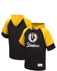 Mitchell & Ness Black Pittsburgh Ers Home Advantage Raglan Short Sleeve Pullover Hoodie At Nordstrom