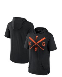FANATICS Branded Black San Francisco Giants Iconic Rebel Short Sleeve Pullover Hoodie At Nordstrom