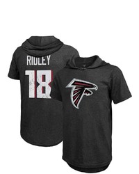 Majestic Threads Calvin Ridley Black Atlanta Falcons Player Name Number Tri Blend Hoodie T Shirt