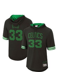 Mitchell & Ness Larry Bird Black Boston Celtics Mesh Hardwood Classics Name Number Short Sleeve Hoodie