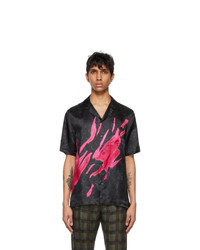 Dries Van Noten Black And Pink Len Lye Edition Graphic Short Sleeve Shirt