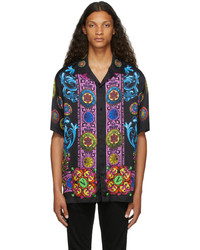 VERSACE JEANS COUTURE Black Bowling Short Sleeve Shirt
