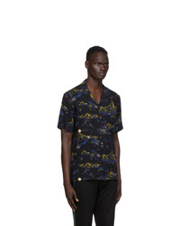 Ps By Paul Smith Black Floral Camp Short Sleeve Shirt