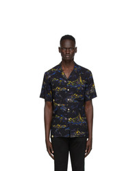 Ps By Paul Smith Black Floral Camp Short Sleeve Shirt