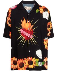 Pleasures Black Heart Button Down Shirt