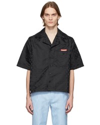 Charles Jeffrey Loverboy Black Jacquard Short Sleeve Shirt