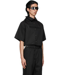 Hood by Air Black Light Canvas Short Sleeve Shirt