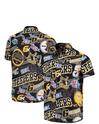 FOCO Black Pittsburgh Ers Thematic Button Up Shirt