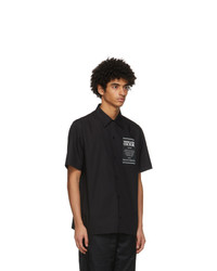 VERSACE JEANS COUTURE Black Warranty Bowling Short Sleeve Shirt