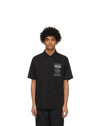 VERSACE JEANS COUTURE Black Warranty Bowling Short Sleeve Shirt