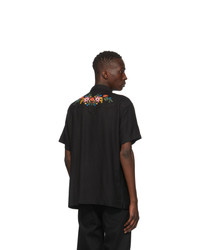 DOUBLE RAINBOUU Black West Coast Short Sleeve Shirt