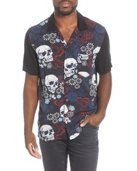John Varvatos Star USA Bobby Slim Fit Button Up Bowling Shirt