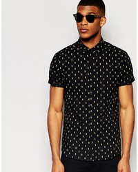 Asos Brand Shirt In Short Sleeve With Ditsy Pineapple