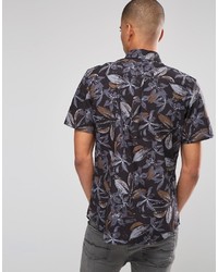 Asos Brand Shirt With Floral Print In Short Sleeve In Regular Fit