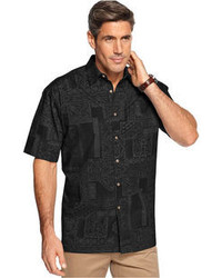 Campia Moda Short Sleeve Solid Batik Print Shirt