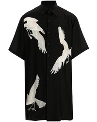 Yohji Yamamoto Crow Print Long Shirt