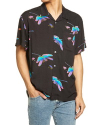 Obey Dragonfly Regular Fit Short Sleeve Button Up Camp Shirt