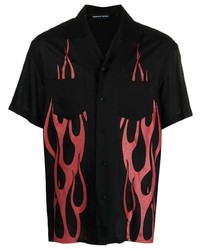Vision Of Super Flame Print Short Sleeve Shirt