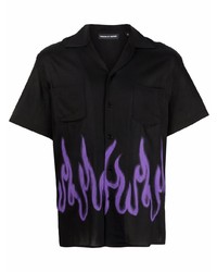 Vision Of Super Flame Print Short Sleeved Shirt