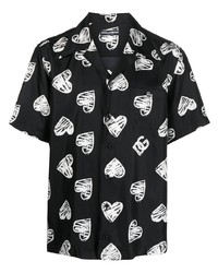 Dolce & Gabbana Heart Print Camp Collar Shirt