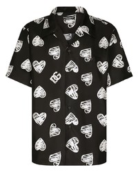 Dolce & Gabbana Heart Print Short Sleeve Shirt