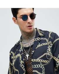 Reclaimed Vintage Inspired Revere Shirt With Gold Chain Print