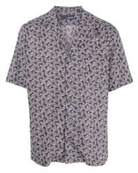Lardini Leaf Print Short Sleeve Shirt