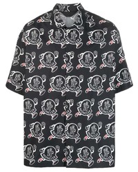 Moncler Logo Print Cotton Bowling Shirt