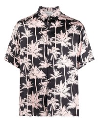 Laneus Palm Tree Print Short Sleeved Shirt