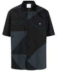 Sacai Panelled Short Sleeve Shirt