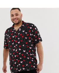 ASOS DESIGN Plus Oversized Shirt With Heart Print