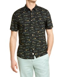 Marine Layer Pohaku Tiki Tropical Short Sleeve Button Up Shirt