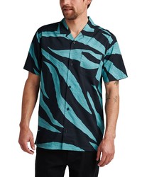 Roark Pulque Gonzo Short Sleeve Button Up Camp Shirt In Black At Nordstrom
