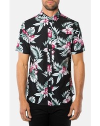 7 Diamonds Pure Shores Short Sleeve Aloha Print Sport Shirt