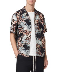 AllSaints Siber Tropical Short Sleeve Button Up Shirt